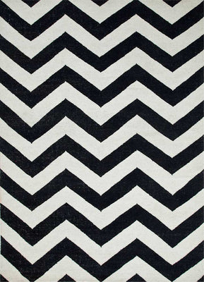 Tapis en laine - 240 x 150 cm - noir et blanc