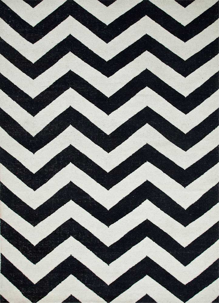 Tapis en laine - 240 x 150 cm - noir et blanc