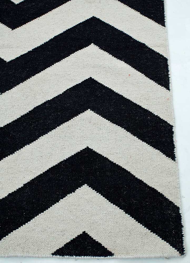 Tapis en laine - 240 x 150 cm - noir et blanc