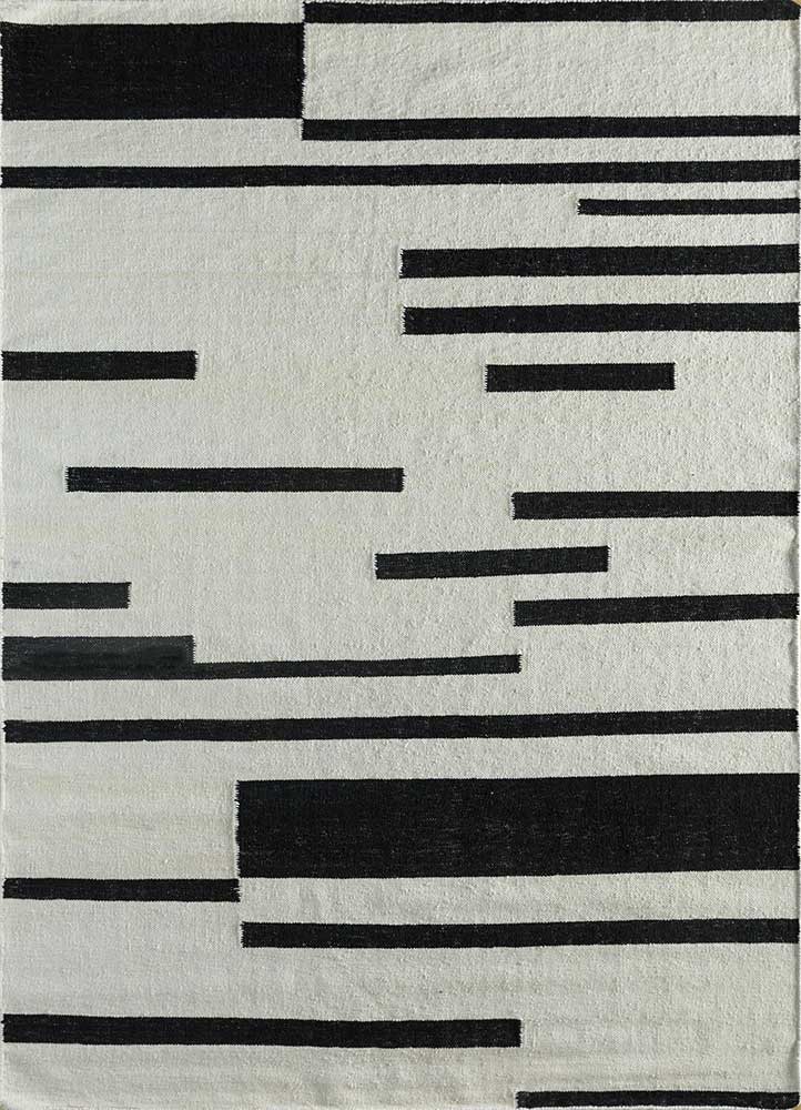 Tapis en laine - 240 x 150 cm - noir et blanc