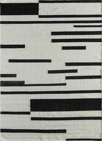 Tapis en laine - 240 x 150 cm - noir et blanc