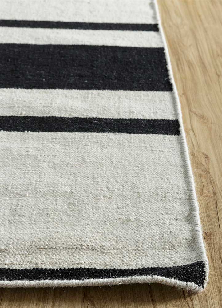 Tapis en laine - 240 x 150 cm - noir et blanc