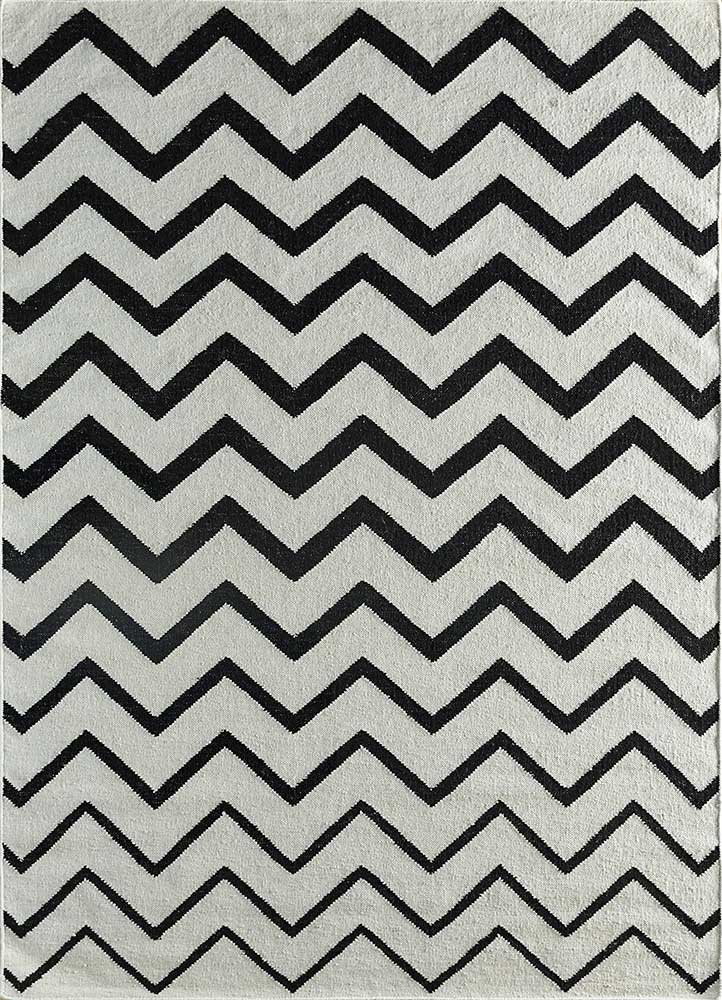 Tapis en laine - 240 x 150 cm - noir et blanc