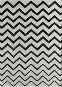 Tapis en laine - 240 x 150 cm - noir et blanc