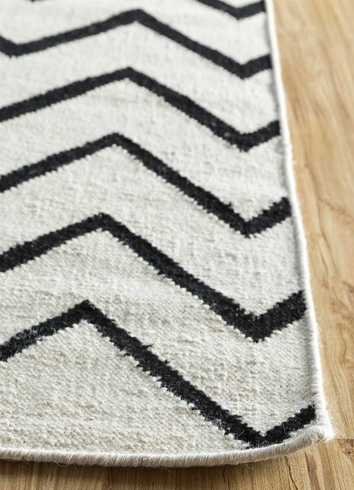 Tapis en laine - 240 x 150 cm - noir et blanc