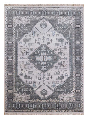 Wollteppich - 300 x 240 cm - silber