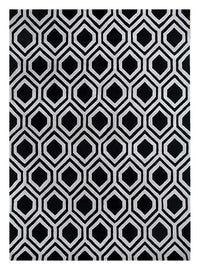Tapis en laine - 330 x 240 cm - noir et blanc