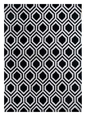 Tapis en laine - 330 x 240 cm - noir et blanc