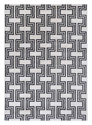 Tapis en laine - 330 x 240 cm - noir et blanc
