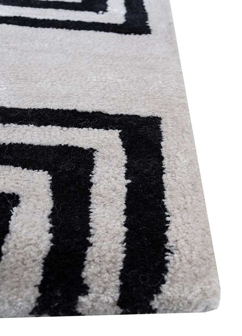 Tapis en laine - 330 x 240 cm - noir et blanc