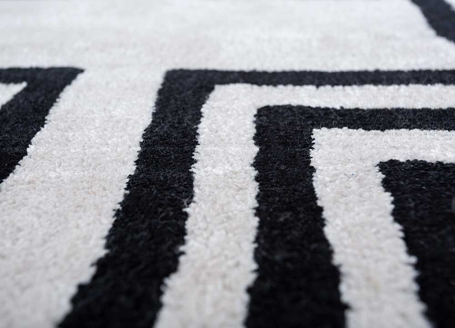 Tapis en laine - 330 x 240 cm - noir et blanc