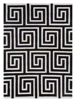 Tapis en laine - 330 x 240 cm - noir et blanc
