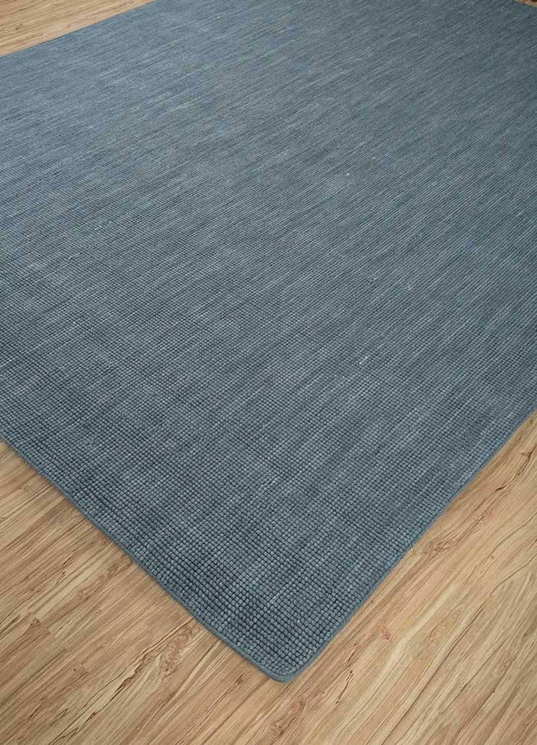 Tapis en laine - 300 x 240 cm - bleu de mer