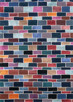 Tapis en laine - 165 x 105 cm - multicolore