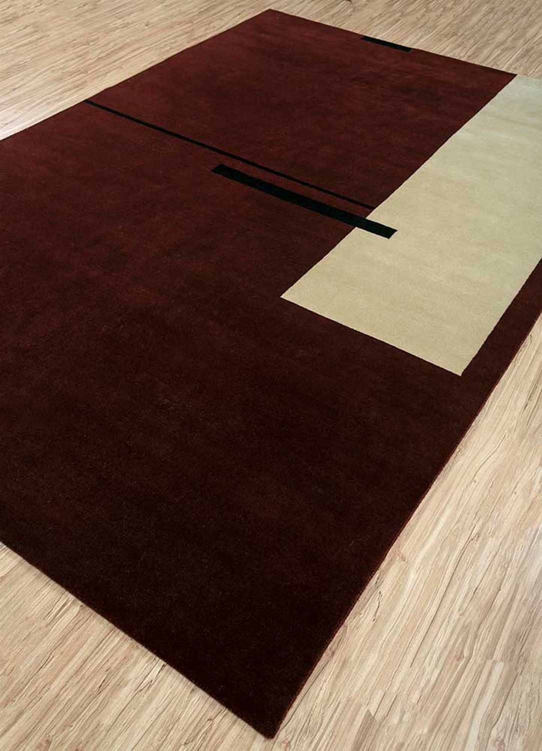 Tapis en laine - 300 x 240 cm - rouge vin