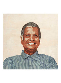 Tapis en laine carré  - 185 x 185 cm - crème