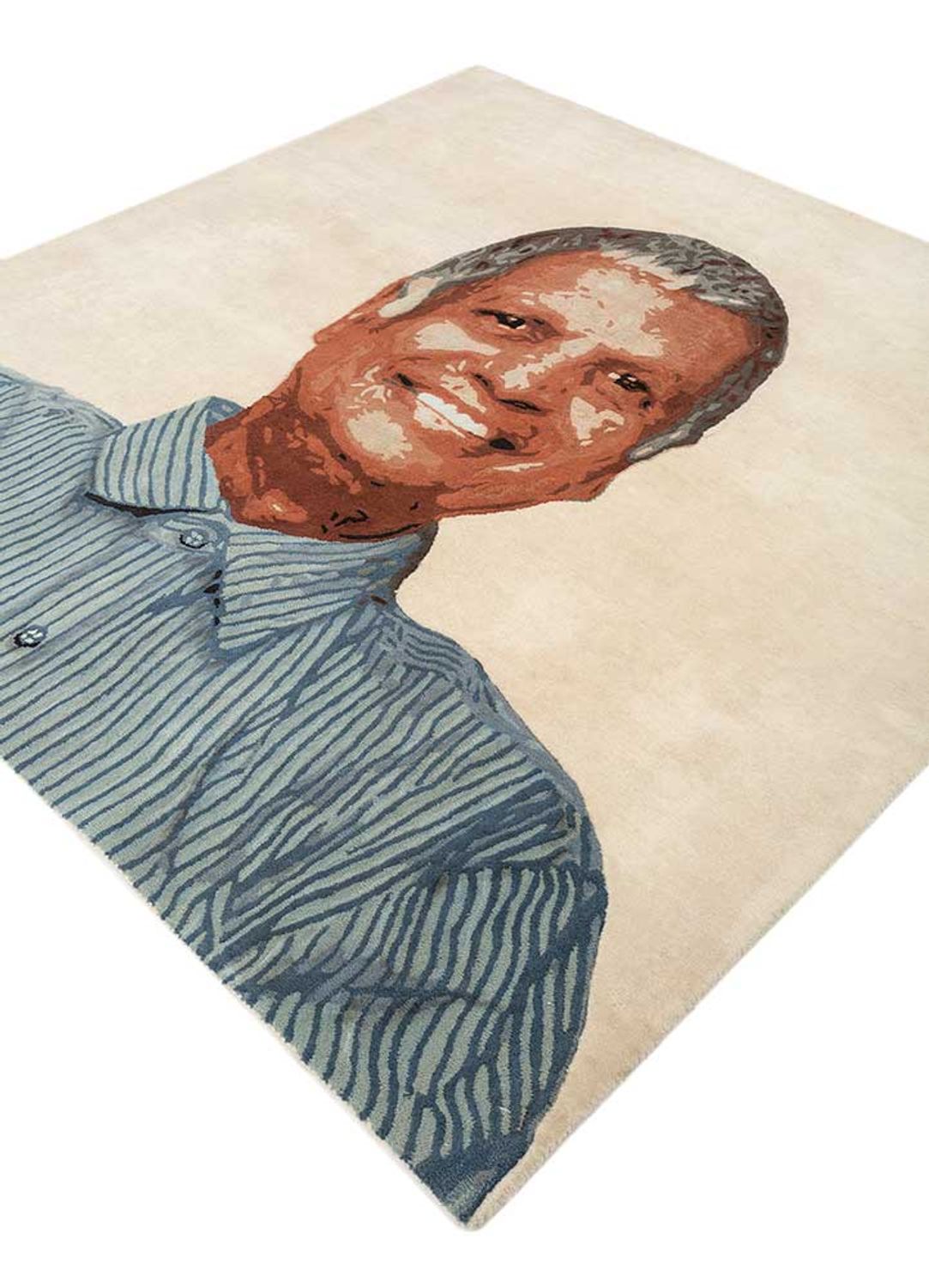 Tapis en laine carré  - 185 x 185 cm - crème