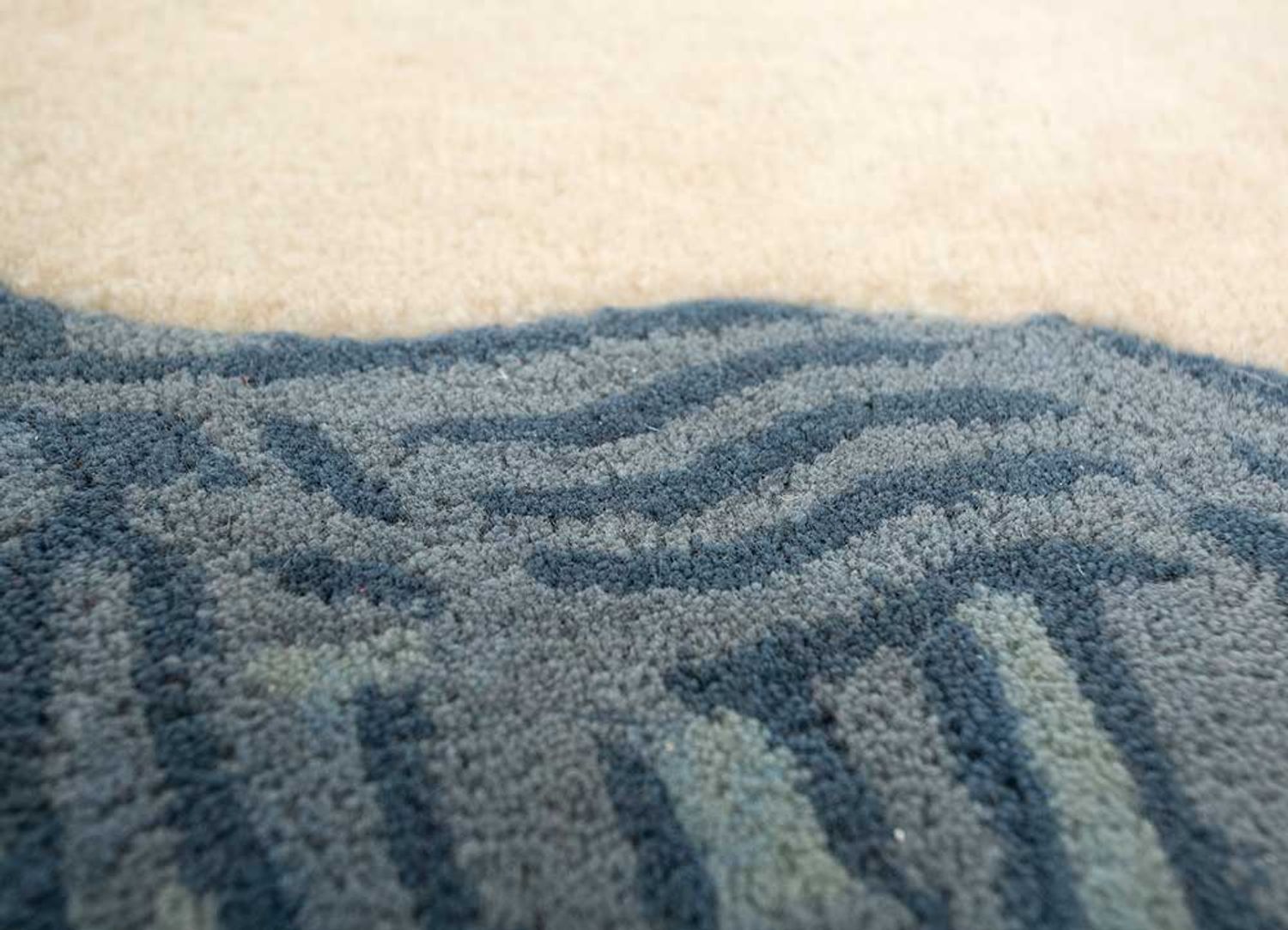 Tapis en laine carré  - 185 x 185 cm - crème