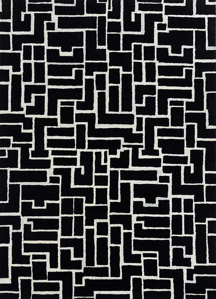 Tapis en laine - 270 x 180 cm - noir et blanc