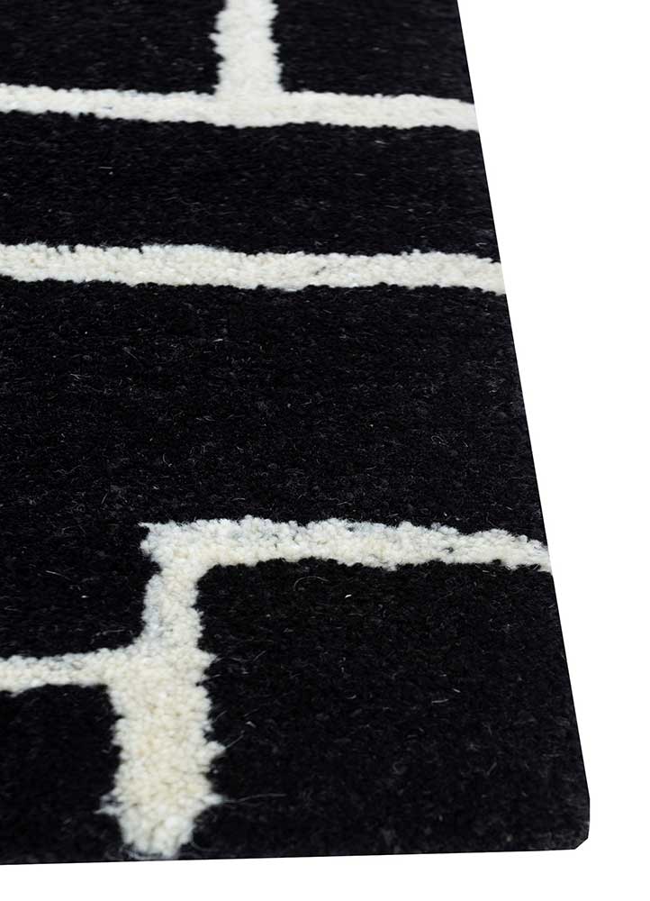 Tapis en laine - 270 x 180 cm - noir et blanc