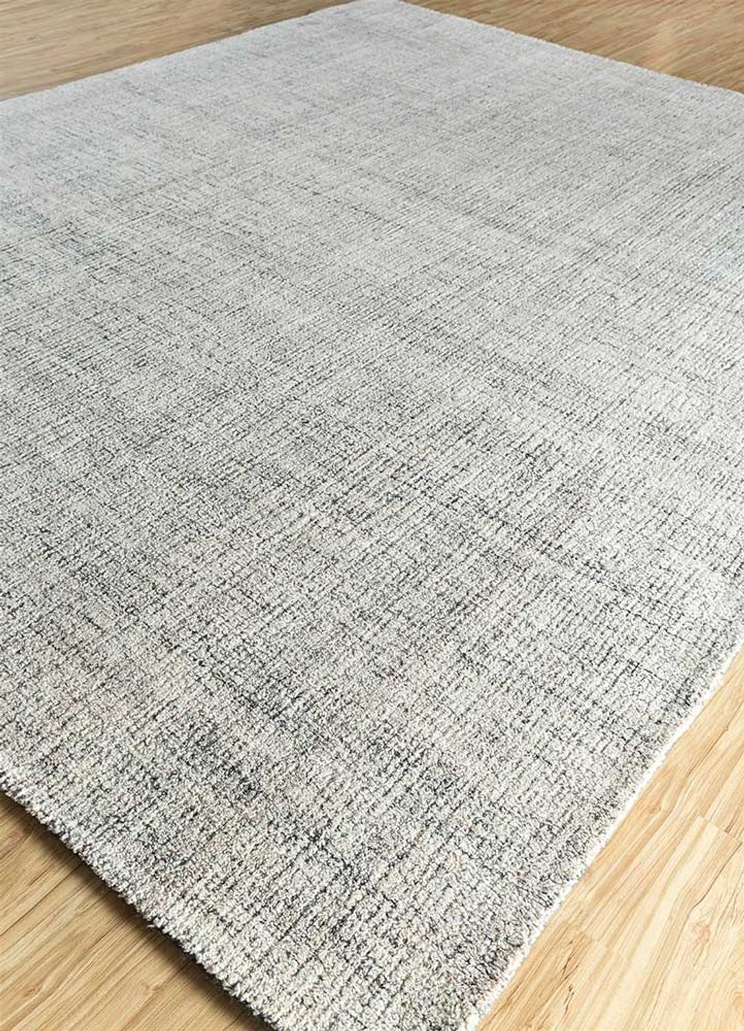 Tapis en laine carré  - 120 x 120 cm - gris clair