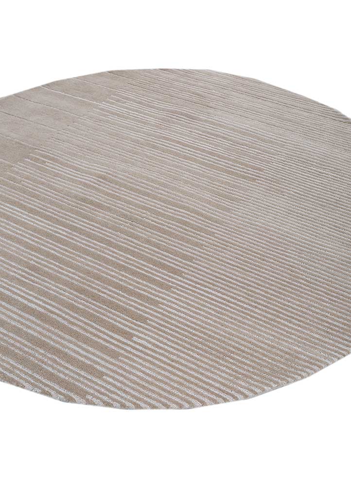 Tapis en laine ronde  - 180 x 180 cm - beige