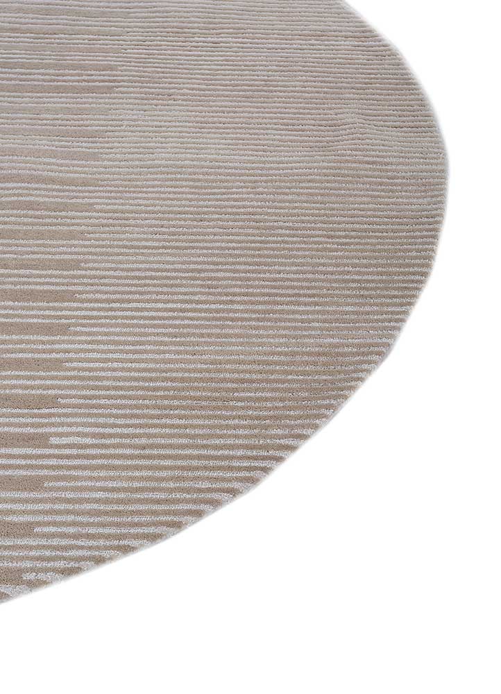 Tapis en laine ronde  - 180 x 180 cm - beige