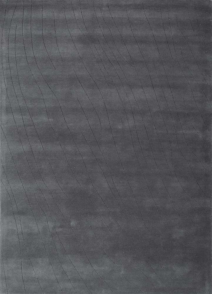 Tapis en laine - 233 x 165 cm - gris foncé