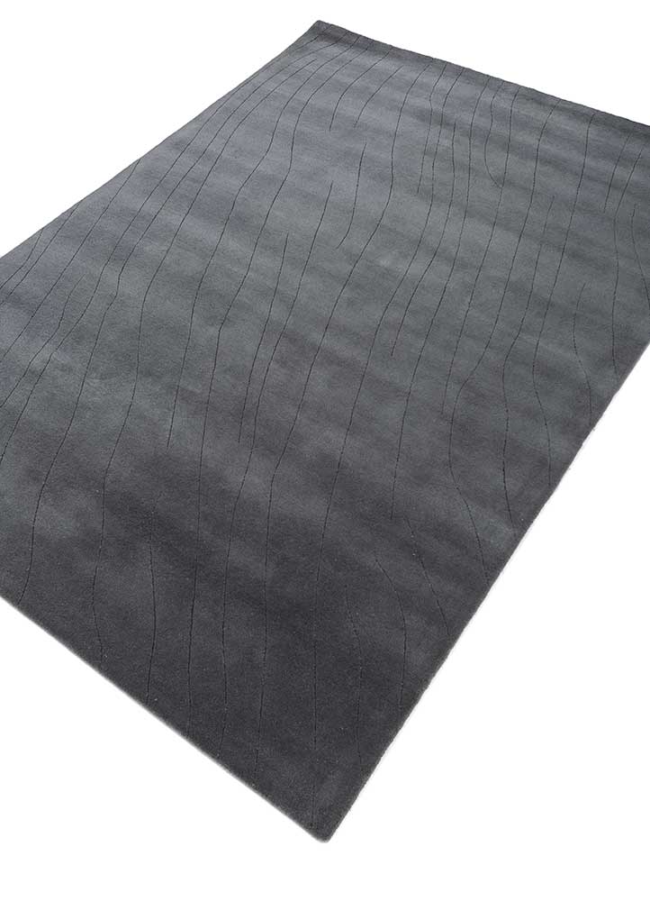 Tapis en laine - 233 x 165 cm - gris foncé