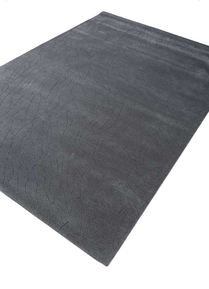 Tapis en laine - 233 x 165 cm - gris foncé