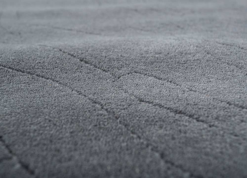 Tapis en laine - 233 x 165 cm - gris foncé