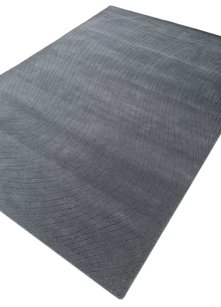Tapis en laine - 233 x 165 cm - gris foncé