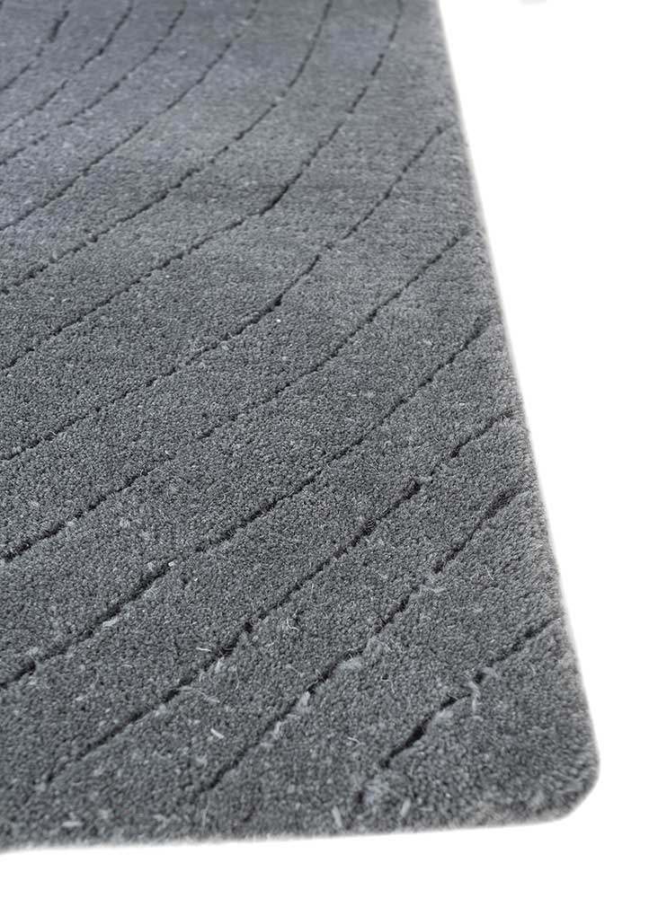 Tapis en laine - 233 x 165 cm - gris foncé