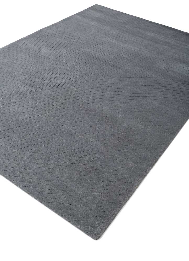 Tapis en laine - 233 x 165 cm - gris foncé