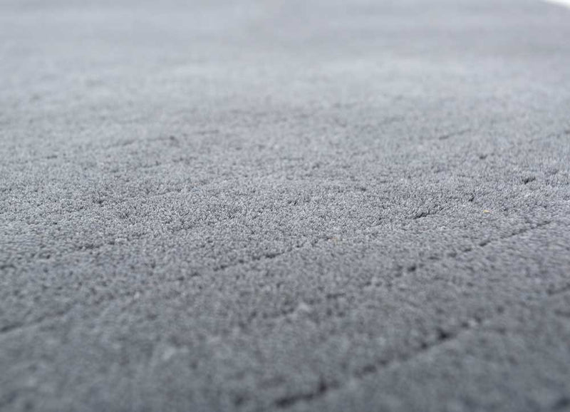Tapis en laine - 233 x 165 cm - gris foncé