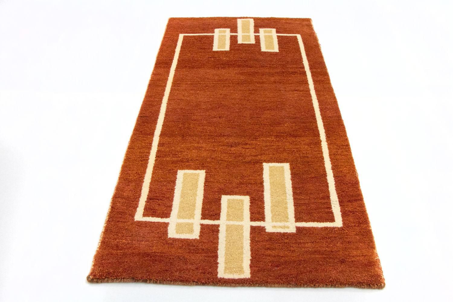 Tapis Gabbeh - Indus - 140 x 70 cm - rouille