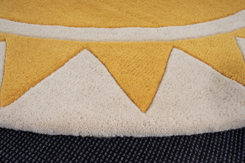 Soleil Tapis Enfant Rond
