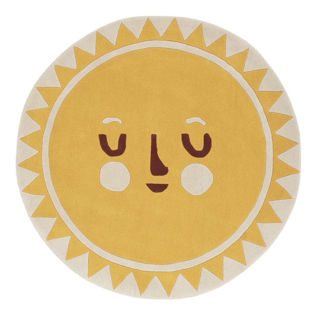 Soleil Tapis Enfant Rond