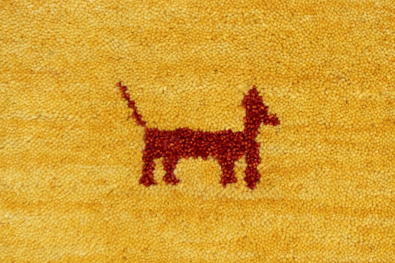Tapis de couloir Tapis Gabbeh - Indus - 200 x 80 cm - or