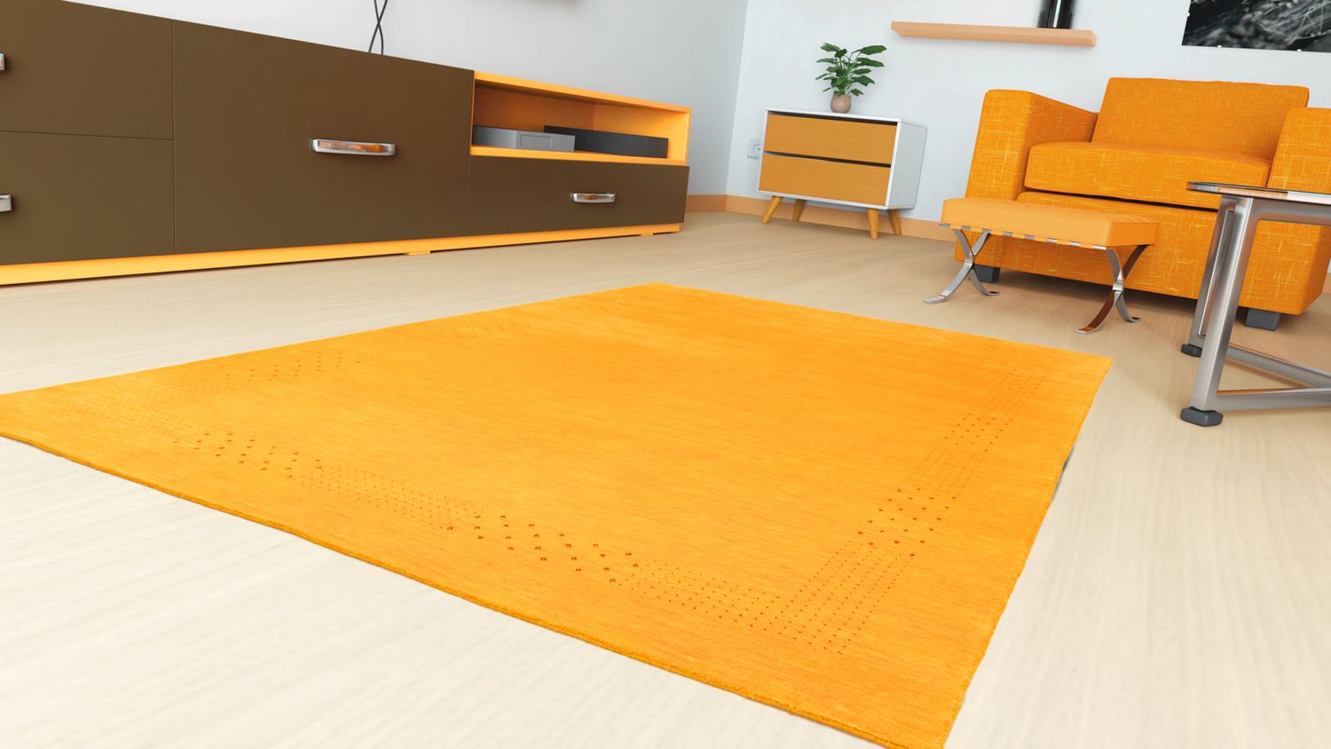 Tapis Gabbeh - Indus - 300 x 250 cm - or
