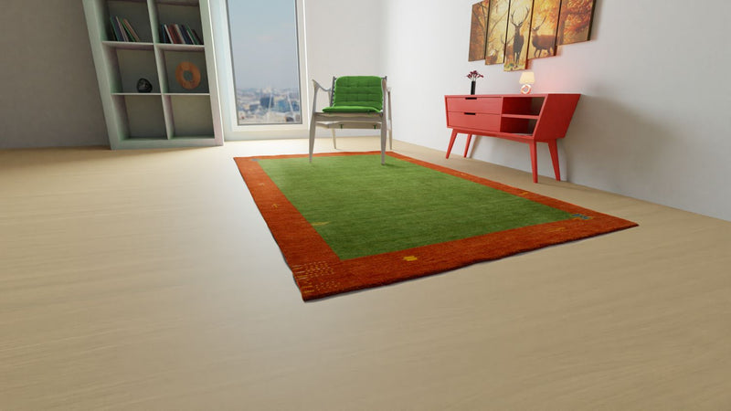 Tapis Gabbeh - Indus - 180 x 120 cm - vert