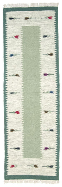 Tapis de couloir Tapis Kelim - Tendance - 250 x 80 cm - vert clair