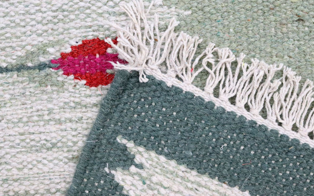 Tapis de couloir Tapis Kelim - Tendance - 250 x 80 cm - vert clair