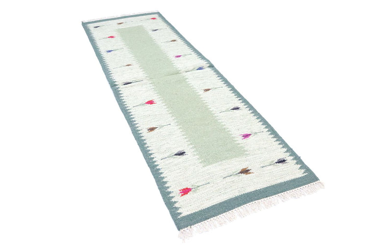 Tapis de couloir Tapis Kelim - Tendance - 250 x 80 cm - vert clair