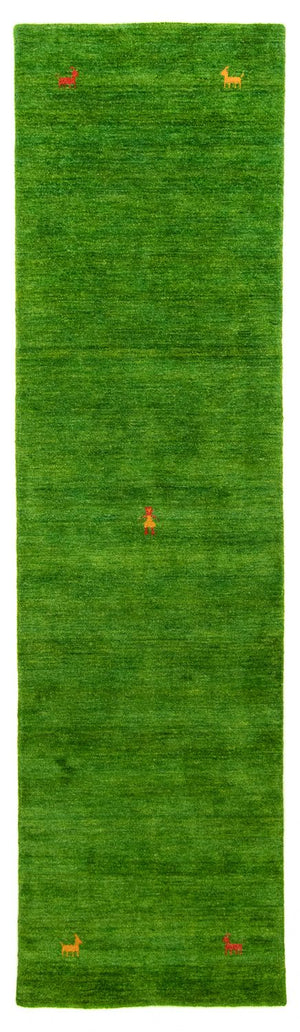 Tapis de couloir Tapis Gabbeh - Indus - 200 x 80 cm - vert