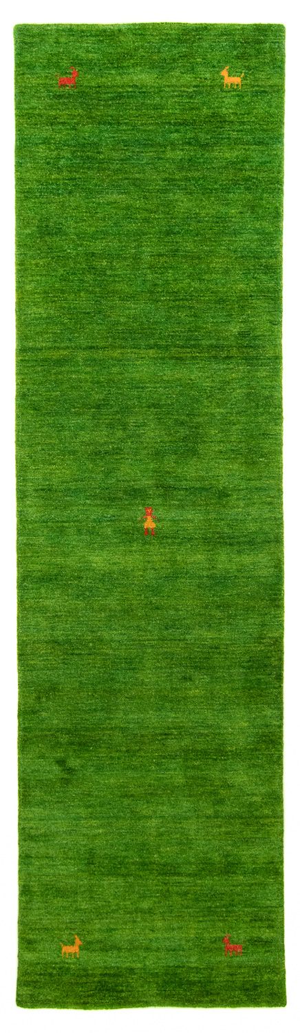 Tapis de couloir Tapis Gabbeh - Indus - 200 x 80 cm - vert