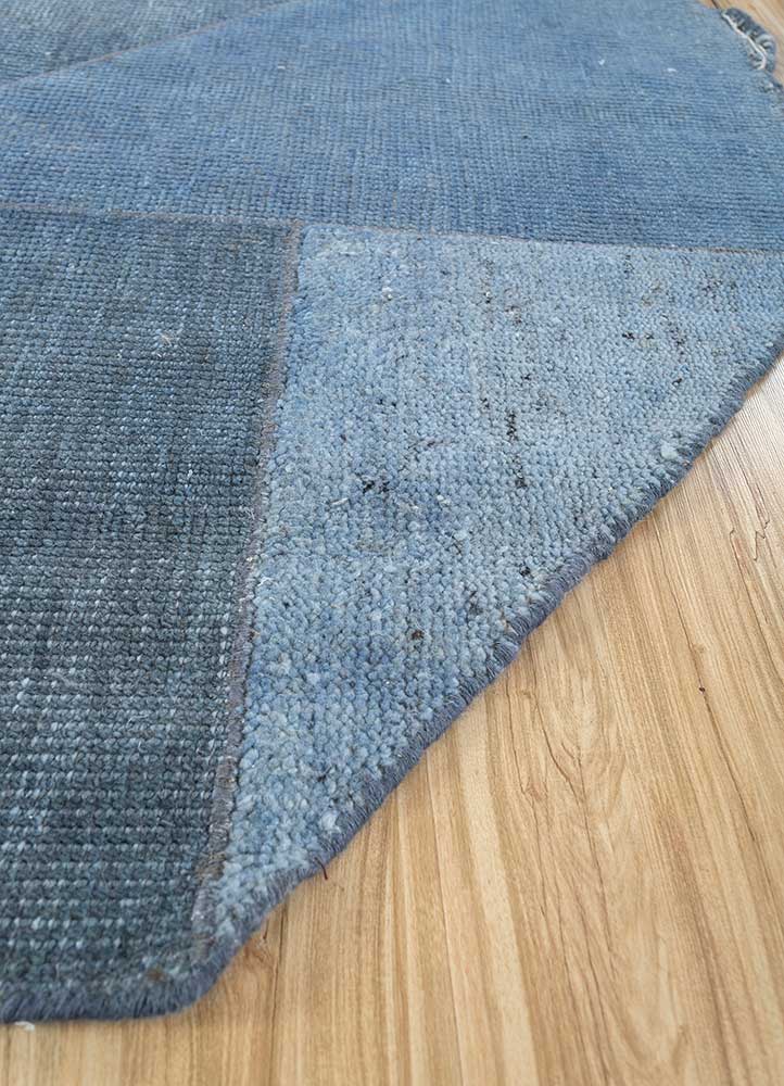Tapis en laine originale  - 180 x 180 cm - bleu