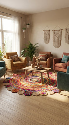 Tapis en jute - 200 x 140 cm - naturel