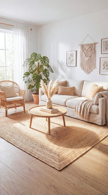 Tapis en jute - 200 x 140 cm - naturel