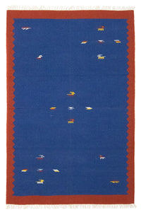Tapis Kelim - Tendance - 180 x 120 cm - bleu